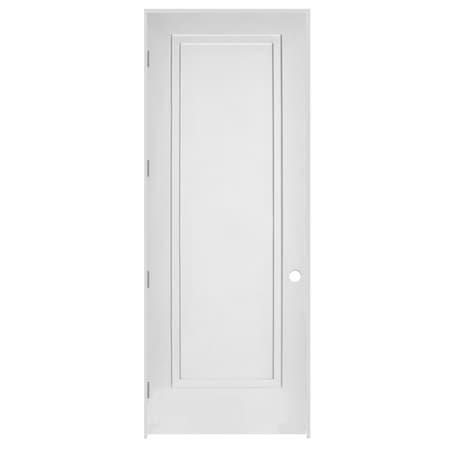 Trimlite 26"x96"x13/8" Primed 1Panel 2Step Interior Shaker 49/16" RH Prehung Door Satin Nickel Hinges 2280pri8491RH154916